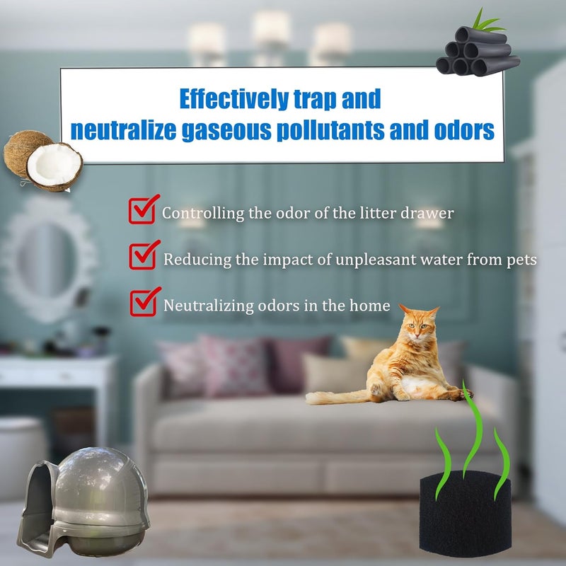 PurifyLogix Carbon Filters Compatible with Petmate Booda Clean Step Cat Litter Box - Thickened and Durable Activated Charcoal Filters, Absorb Odors/Control Damp from Pets/Keep Home Fresh (6 Pack) - Image 3